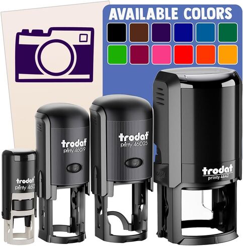 Point and Shoot Camera Photography Self-Inking Rubber Stamp Ink Stamper for Stamping Crafting Planners - 1 Inch Medium - Black Ink in Kuwait