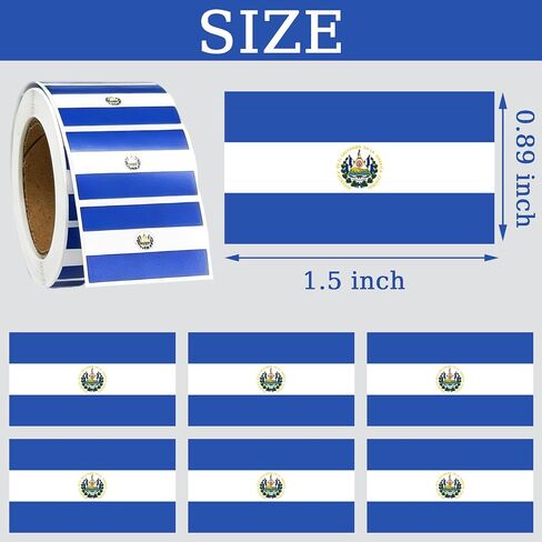 500 Pcs El Salvador Flag Stickers Salvadoran Flags Labels in Saudi Arabia
