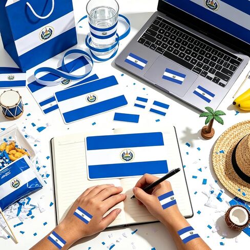 500 Pcs El Salvador Flag Stickers Salvadoran Flags Labels in Saudi Arabia