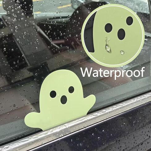 2 Pcs Halloween Car Stickers Ghost Car Window Sticker Decorations Glow in The Dark Car Accessories Spooky Halloween Car Decals Halloween Decor for car in Saudi Arabia