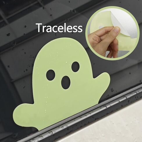 2 Pcs Halloween Car Stickers Ghost Car Window Sticker Decorations Glow in The Dark Car Accessories Spooky Halloween Car Decals Halloween Decor for car in Saudi Arabia