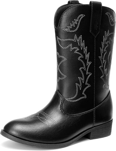DREAM PAIRS Cowgirl Cowboy Western Boots Girls Mid Calf Riding Shoes Little Kid/Big Kid in Kuwait