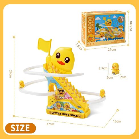 Kids Small Duck Climb Stair Slide Toy,Duck Roller Coaster Tracks Toys Set in Kuwait