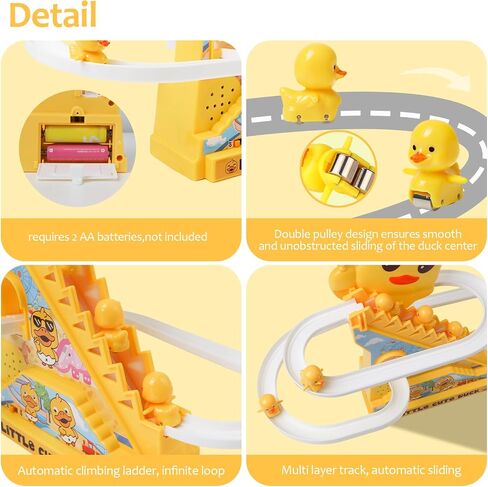 Kids Small Duck Climb Stair Slide Toy,Duck Roller Coaster Tracks Toys Set in Kuwait