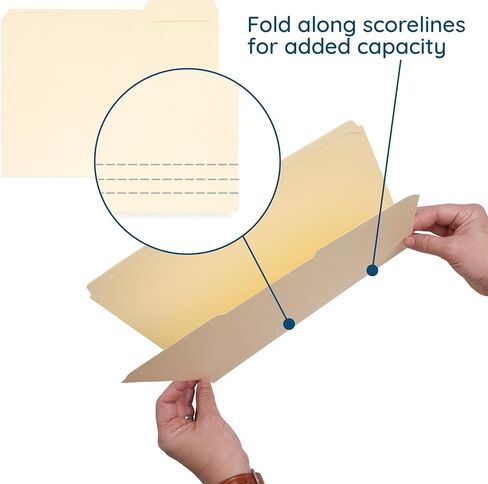 100 Blue Summit Supplies Heavy Duty File Folders Letter Size with 1/3 Cut Reinforced Tabs, Thick 14pt Manila Paper, Heavy Duty Manila Folders for Office, Home, or Classroom in Kuwait