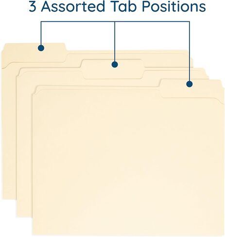 100 Blue Summit Supplies Heavy Duty File Folders Letter Size with 1/3 Cut Reinforced Tabs, Thick 14pt Manila Paper, Heavy Duty Manila Folders for Office, Home, or Classroom in Kuwait