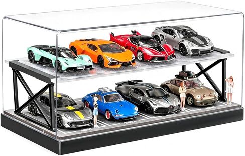 Display Case for Hot Wheels 1/64 Diecast Cars Garage Storage Rack Dustproof in Kuwait