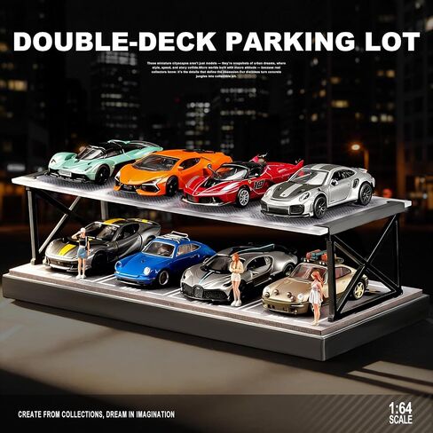 Display Case for Hot Wheels 1/64 Diecast Cars Garage Storage Rack Dustproof in Kuwait