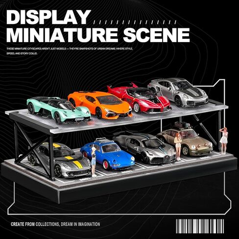 Display Case for Hot Wheels 1/64 Diecast Cars Garage Storage Rack Dustproof in Kuwait