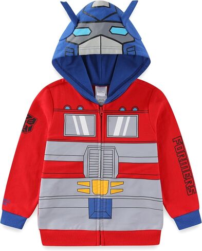 Hasbro Transformers Optimus Prime and Bumblebee Boys’ Zip Up Hoodie for Little Kids – Blue/Red/Yellow in Kuwait