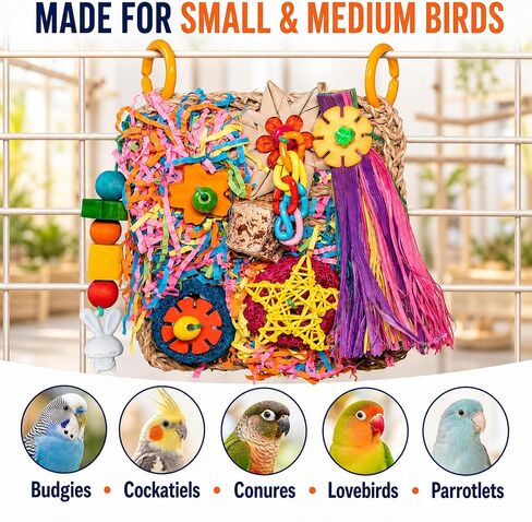 Bird Toys Grass Foraging Mat for Parakeet,Cockatiel,Conure,Budgie,Lovebird in Saudi Arabia