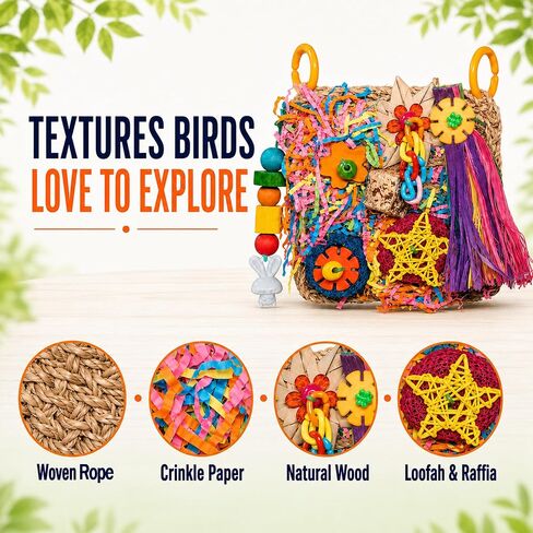 Bird Toys Grass Foraging Mat for Parakeet,Cockatiel,Conure,Budgie,Lovebird in Saudi Arabia