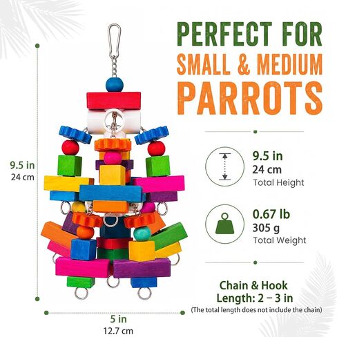Parrot Chew Toys, Large Bird Toys with Wooden Blocks for Macaws, Conures in Saudi Arabia