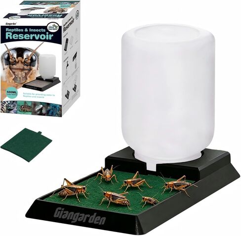 500ml Cricket Reptiles Water Feeder Reservoir Keeper, 2-in-1 Automatic Water Dispenser with Unique Sponge Pad Design for Geckos, Lizards, Bearded Dragons, Turtles in Saudi Arabia