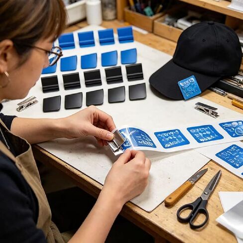 12 Pack Blank Aluminum Hat Brim Clips, 6 Royal Blue + 6 Black, for Laser Engraving, Vinyl, UV Printing, DIY Golf Hat Accessories, Customizable Hat Clips for Small Business & Personalized Gifts in Kuwait