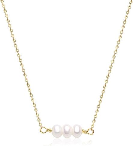 Befettly Mini Pearls Choker Necklace Bar Star Shell Turquoise Necklace Pendant Delicate Handmade 14k Gold Fill Choker in Kuwait