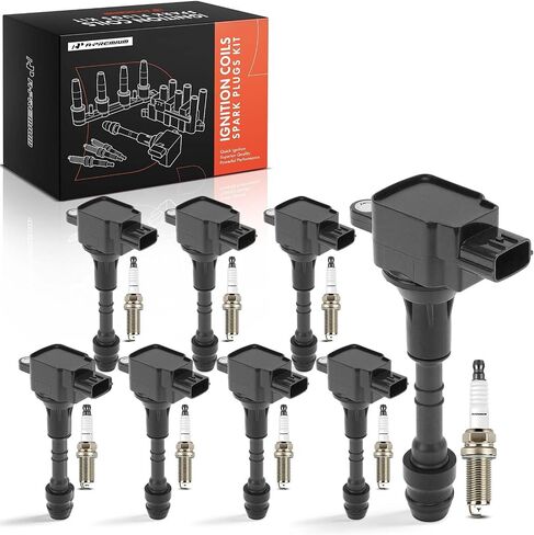 A-Premium Set of 8 Ignition Coil Pack and Iridium Spark Plugs Compatible with Nissan Titan 2004-2007 Armada 2005-2006 Pathfinder Armada INFINITI QX56 5.6L in Saudi Arabia