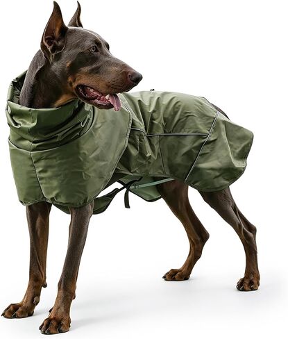 Skmeditec Dog Raincoat with Hood, Waterproof Puppy Rain Coat, Windproof Breathable Jacket with Mesh Lining, Outdoor Hiking Shell Coat for Extra Large Sized Dogs (Yellow, XL) in Kuwait