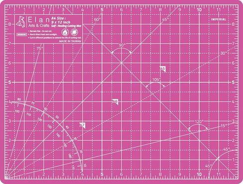 Elan Cutting Mat A4 Pink & Purple, Self Healing Cutting Mat 9x12 Inch, 5-Ply Craft Board Pink, Hobby Board for Crafts 9x12 Inch in Saudi Arabia