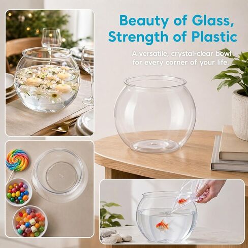 Clear Plastic Fish Bowl Round Aquarium 8.6 Inch Wide in Saudi Arabia