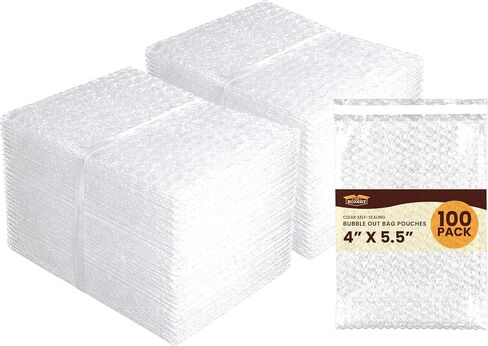 3/16-inch Bubble Cushioning Self-Seal Bubble Pouch Bags, 4x5.5-inch, 100 Count, Clear in Kuwait
