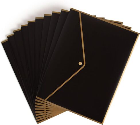 U Brands Black and Gold Poly Document Holder, 10 Count in Kuwait