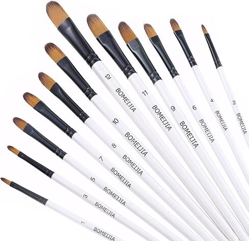 GETHPEN Filbert Paint Brushes Set, 12 PCS Artist Brush for Acrylic Oil in Saudi Arabia