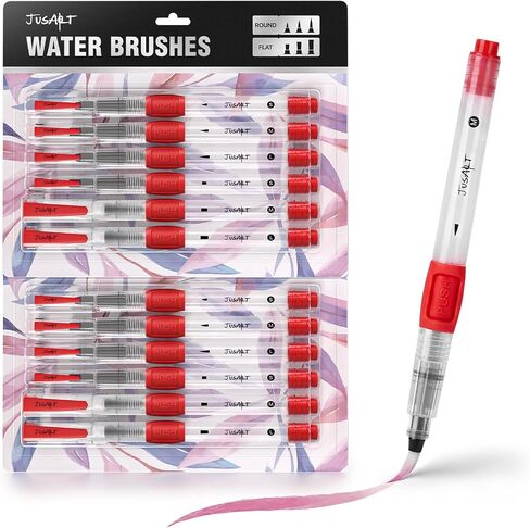 Water Brush Pens 6-Pack Leak-Proof Refillable Watercolor Pens in Saudi Arabia