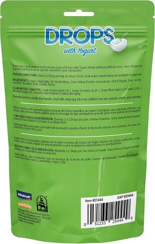 Vitakraft Drops Rabbit, Guinea Pig & Hamster Treat Yogurt Flavor 5.3 oz. in Kuwait
