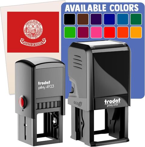 Idaho State Flag Self-Inking Rubber Stamp Ink Stamper - 1 Inch Small - Black Ink in Kuwait