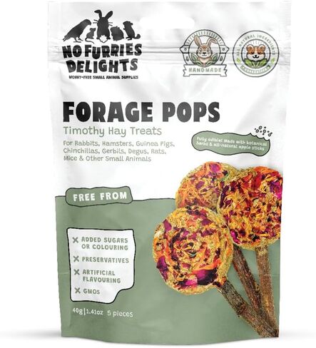 Treats, 100% All Natural Forage Pops for Rabbit Hamster Guinea Pig Chinchilla Pet Rat Mice Gerbil Bird, Healthy Enrichment Bonding Rewarding Training (Forage Pops 5pcs) in Kuwait