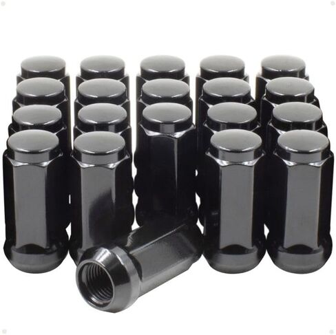 Wheel Accessories Parts 20 Pcs 9/16" Thread Bulge Acorn 1.90" Long Lug Nuts Black 3/4" Hex Fits 2009-10 Dodge Dakota 2003-09 Durango 2002-11 Ram 1500 in Saudi Arabia