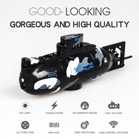 Mini RC Submarine Waterproof Electric Military Model, 6 Channel RC Toy in Kuwait