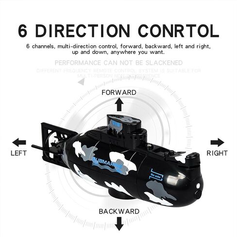 Mini RC Submarine Waterproof Electric Military Model, 6 Channel RC Toy in Kuwait