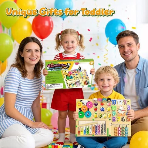 9-in-1 Montessori Busy Board Wooden Magnetic Maze Toy for 3+ Year Old Gift in Kuwait