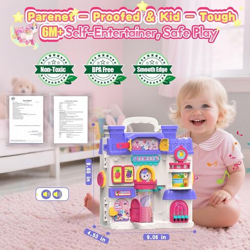 ELFJOY Montessori Toy for 1 Year Old Girl Gift, Montessori Busy Board for 1-2 Year Old, 56+ Bilingual Early Educational Learning Toddler Baby Girl Toys, First Birthday Gift for Little Girls in Saudi Arabia
