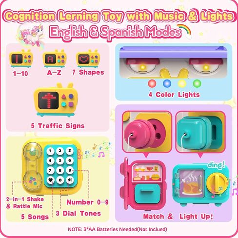ELFJOY Montessori Toy for 1 Year Old Girl Gift, Montessori Busy Board for 1-2 Year Old, 56+ Bilingual Early Educational Learning Toddler Baby Girl Toys, First Birthday Gift for Little Girls in Saudi Arabia