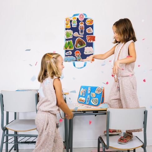 CHEFAN 2 Pack Felt Board for Kids, Blue Storage Bags, Travel Storyboard in Kuwait
