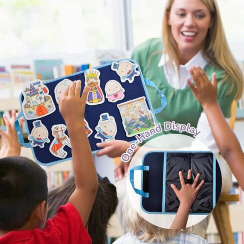 CHEFAN 2 Pack Felt Board for Kids, Blue Storage Bags, Travel Storyboard in Kuwait