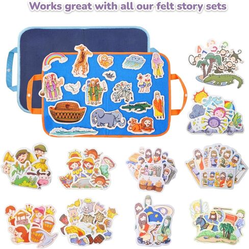CHEFAN 2 Pack Felt Board for Kids, Blue Storage Bags, Travel Storyboard in Kuwait
