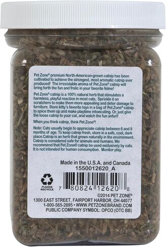Pet Zone 100% Natural North American Grown Catnip in Jar, 2.25 oz, 1 Pack in Saudi Arabia