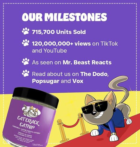 Cat Crack Catnip 1 Cup Bundled with Organic Catnip 1 Cup, Premium Blend Safe for Cats, Infused with Maximum Potency Your Kitty is Sure to Go Crazy in Kuwait