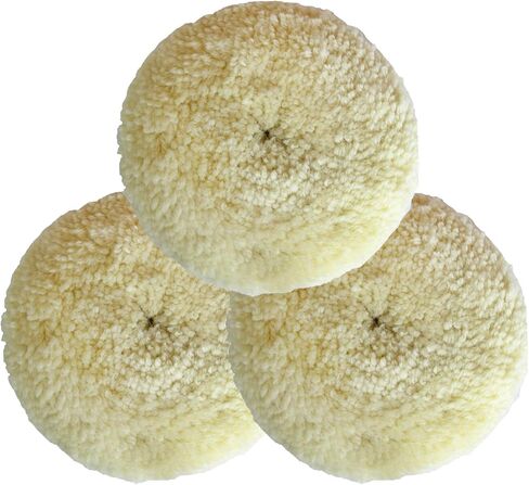 7" Wool Buffing Pad Kit 2PCS 100% Polishing Wool Pads Kit Low Linting Wool Pad, Used for Rotary and Random Orbit Sander/Polisher Buffing Equipment Buffing Pad Cleaner in Kuwait