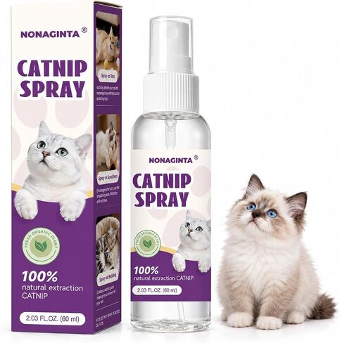 Catnip Spray for Cats, Catnip Mist for Indoor Cats - Organic Herbal Formula to Encourage Active Play & Renew Old Toys, 100% Natural & Safe (2 fl.oz) in Kuwait