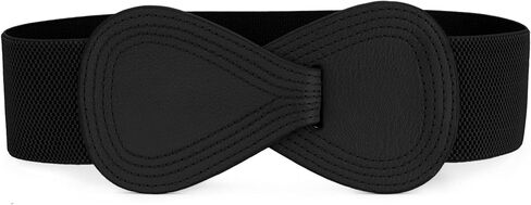 Allegra K Plus Size Interlock Buckle 8-shaped Faux Leather Elastic Belt Cinch Waistband for Lady in Kuwait