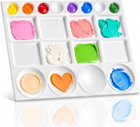 20-Well Paint Palette, Plastic Mixing Tray for Watercolor, Acrylic, Gouache in Kuwait