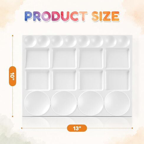 20-Well Paint Palette, Plastic Mixing Tray for Watercolor, Acrylic, Gouache in Kuwait