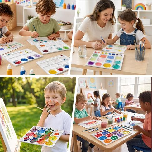 20-Well Paint Palette, Plastic Mixing Tray for Watercolor, Acrylic, Gouache in Kuwait