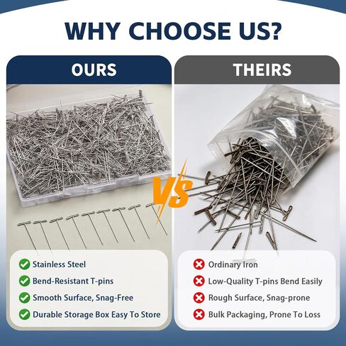 1 Inch 600 Pcs T Pins, Sewing Pins Wig pins Knitting Supplies in Saudi Arabia