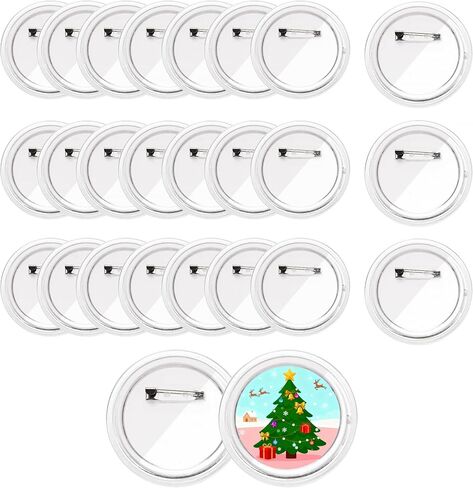 25 Pcs 2.3 Inch Clear Acrylic Blank Button Pins, DIY Craft Badge Making Supplies for Custom Photo Buttons, Homemade Badges, School Projects, Team & Event Badges in Saudi Arabia